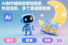 AI制作儿童睡前故事短视频教程 低门槛易涨粉多赛道可操作