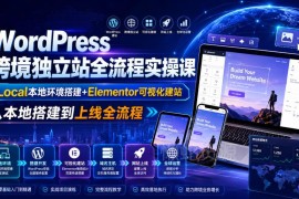 WordPress跨境独立站全流程实操课 零基础从搭建到上线教学