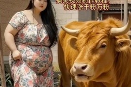 AI美女与大黄牛摔跤荒诞搞笑视频制作 账号快速涨粉实操教程