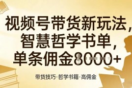 视频号智慧哲学书单带货新玩法拆解 单条佣金最高可达千元