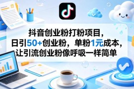 抖音零门槛引流创业粉实操方法 单粉1元可实现日引50+