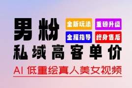 2024全新男粉变现玩法 0基础AI改视频过原创暴力涨粉多途径变现
