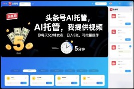 头条号AI托管副业玩法 每日5分钟发视频可批量操作赚收益