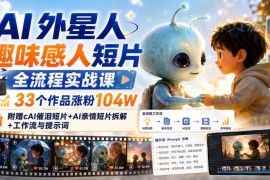 AI外星人趣味感人短片全流程实战课 爆款案例拆解及配套提示词分享