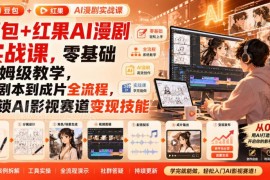 豆包+红果AI漫剧零基础全流程教程 从剧本到成片掌握变现技能