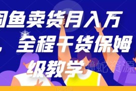 普通人闲鱼卖货月入过万实操方法 保姆级全流程干货教学