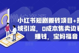 小红书短剧搬砖项目玩法拆解 0成本私域引流售卖边看剧边赚钱