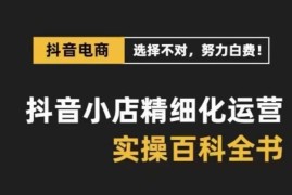 抖音小店精细化运营保姆级实操 解决选品流量盈利等常见难题