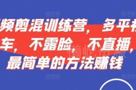 2024短视频混剪训练营 多平台挂车不露脸无直播赚钱实操教程