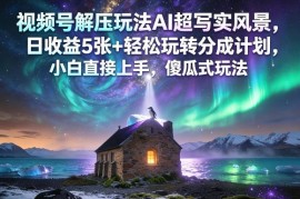 视频号AI超写实风景解压玩法 零基础可操作玩转平台分成计划