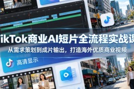 TikTok商业AI短片制作全流程教学 从策划到出片打造海外商用视频