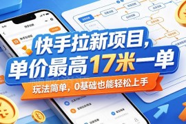 2024快手拉新项目玩法详解 最高17元一单0基础可轻松上手